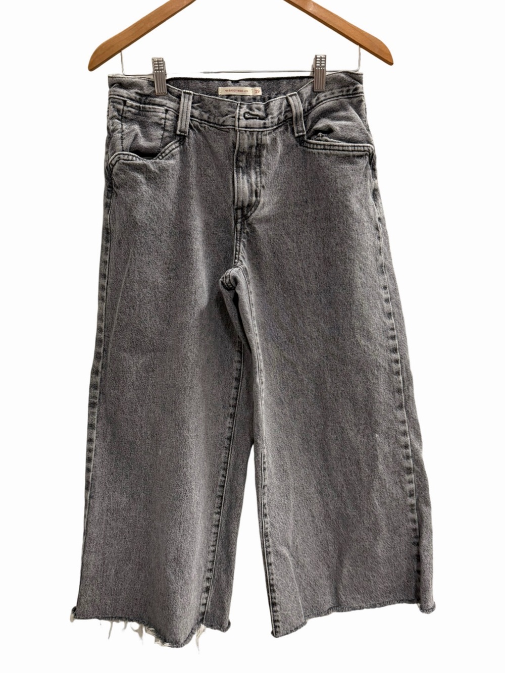 Levi’s 94 Baggy Wide Leg Jeans Size 29 Gray Black Raw Hem